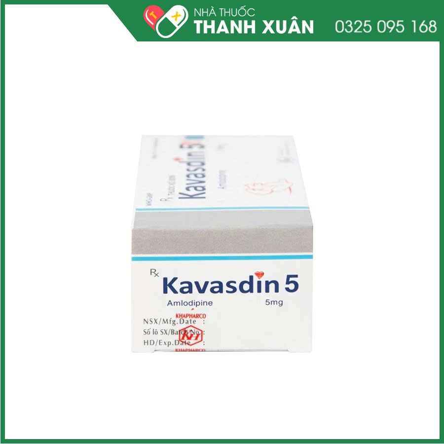 Kavasdin 5mg thuốc điều trị tăng huyết áp, dự phòng đau thắt ngực ổn định